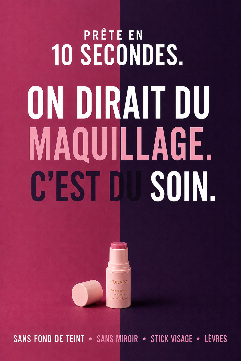 YUNARAGLOW Femme - Stick Visage Baume Lèvres - Collagène Visage - Routine Simple - No Makeup - Sans Fond de Teint - Beauté Rapide - K-Beauty