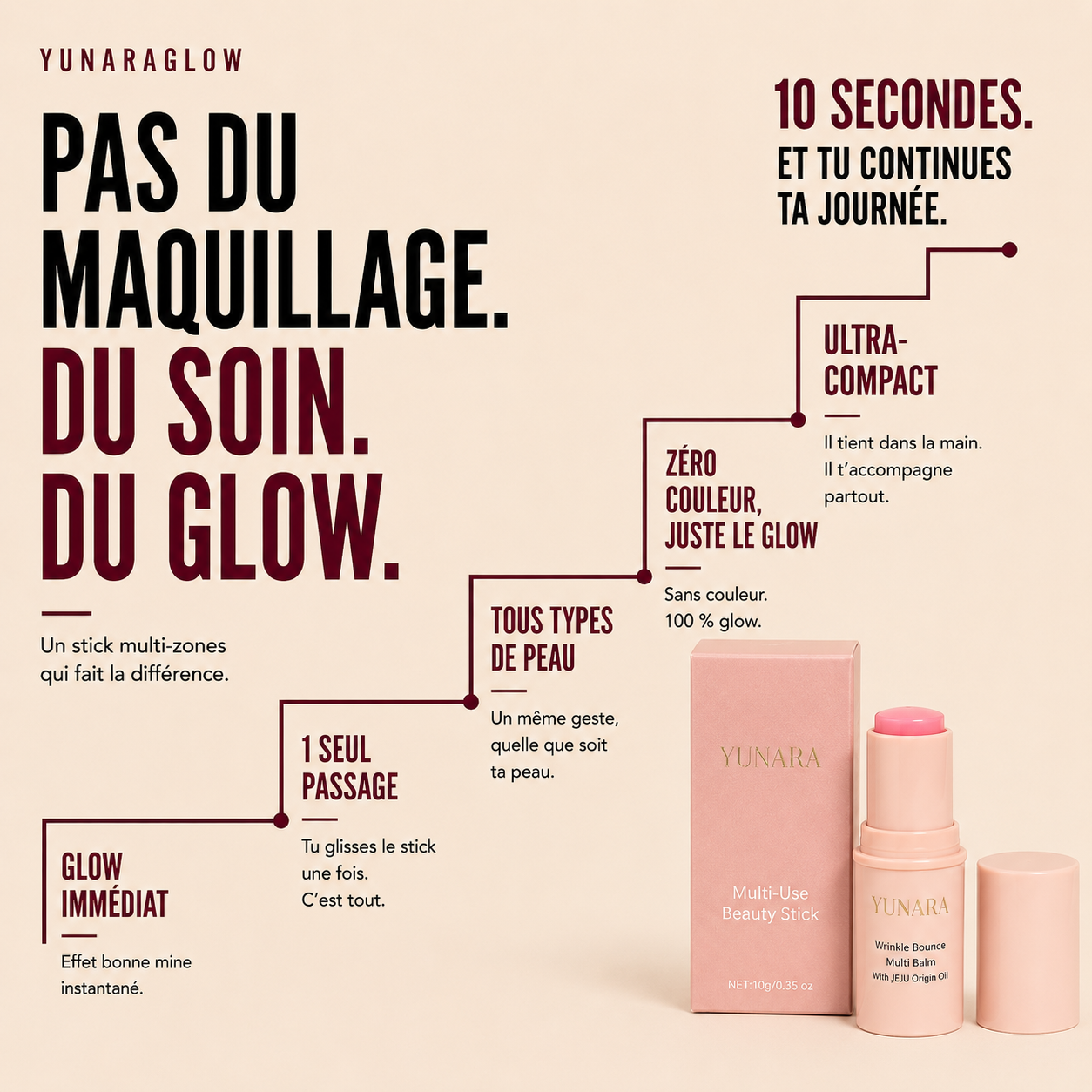Stick Soin Multi-Usage & Bonne Mine — Visage, Regard, Lèvres & Cheveux