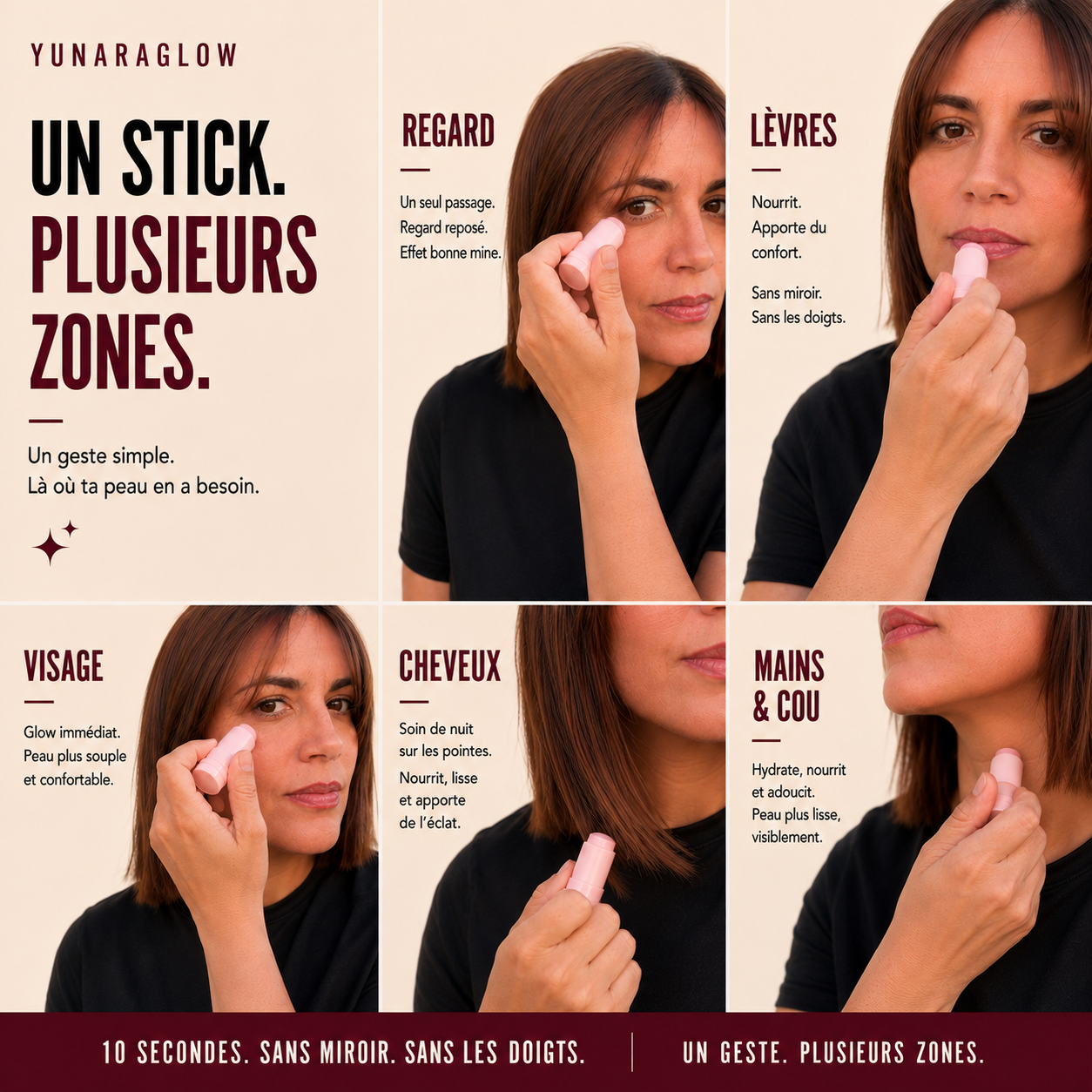 Stick Soin Multi-Usage & Bonne Mine — Visage, Regard, Lèvres & Cheveux